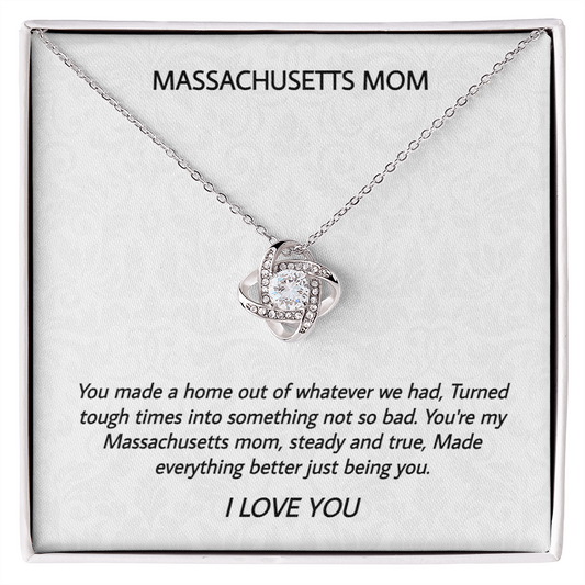 Massachusetts Mom - Made A Home - Love Knot Necklace