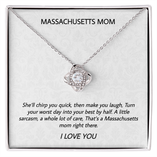 Massachusetts Mom - Chirp You Quick - Love Knot Necklace