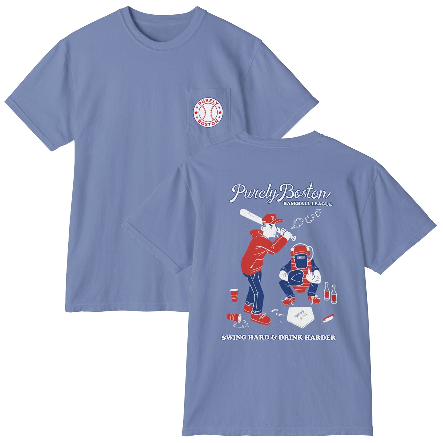 Purely Boston Baseball League Pocket T-Shirt