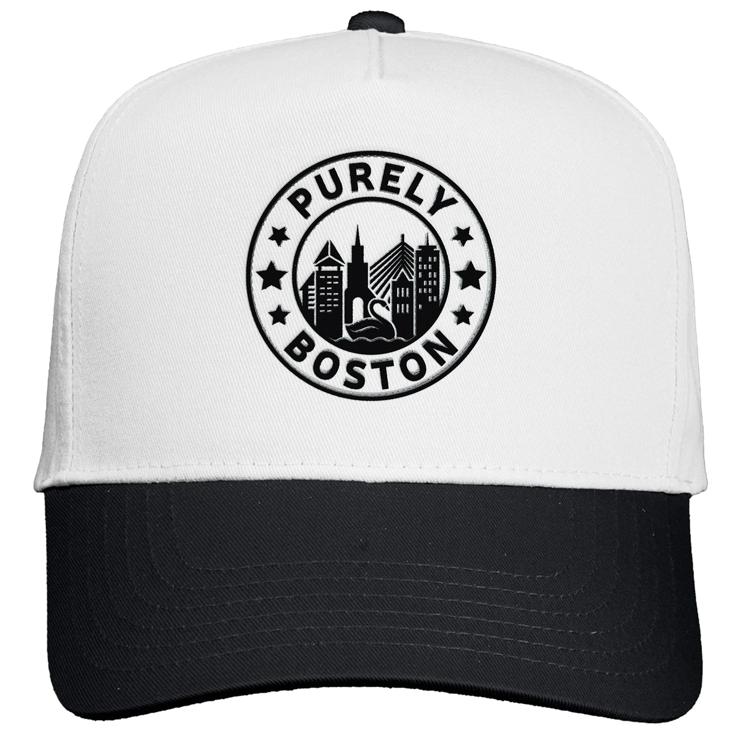 Purely Boston Black Logo White/Black Snapback Hat