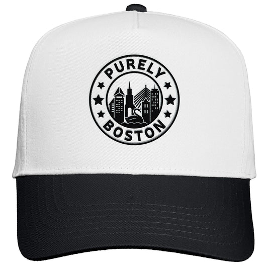 Purely Boston Black Logo White/Black Snapback Hat
