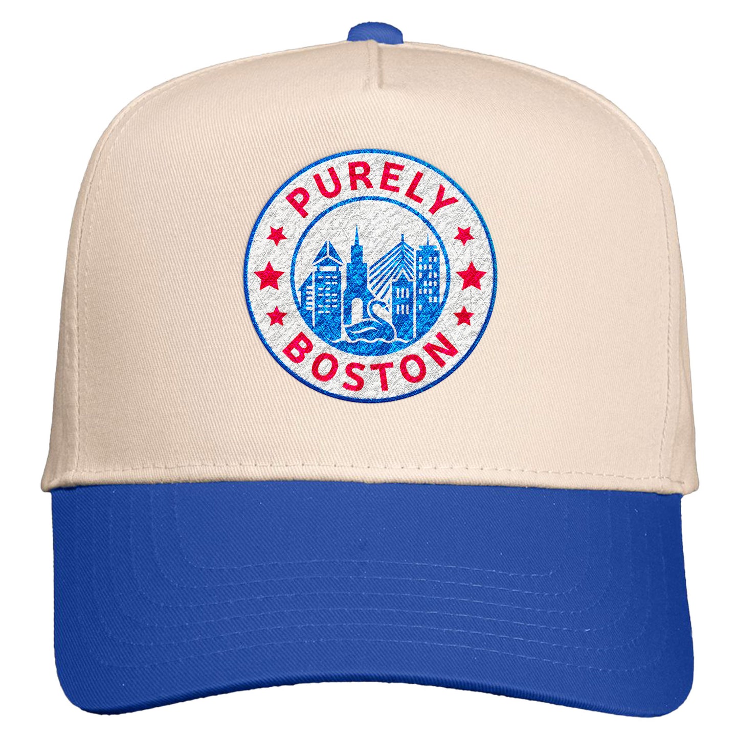Purely Boston Logo Natural/Royal Snapback Hat