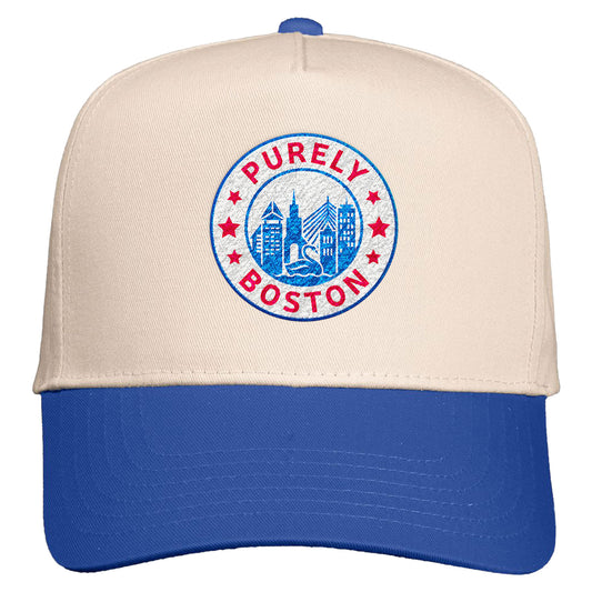 Purely Boston Logo Natural/Royal Snapback Hat