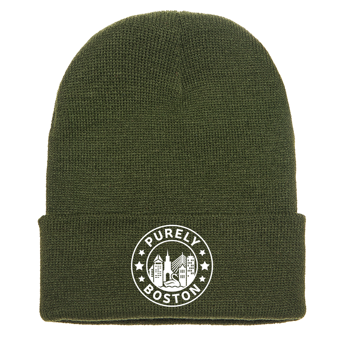 Purely Boston Logo Olive Beanie