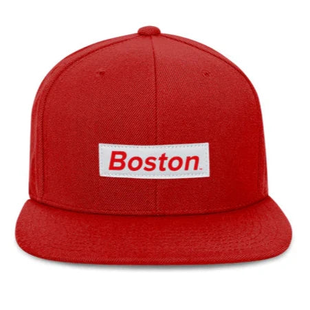 Boston Red/White Box Logo Snapback Hat