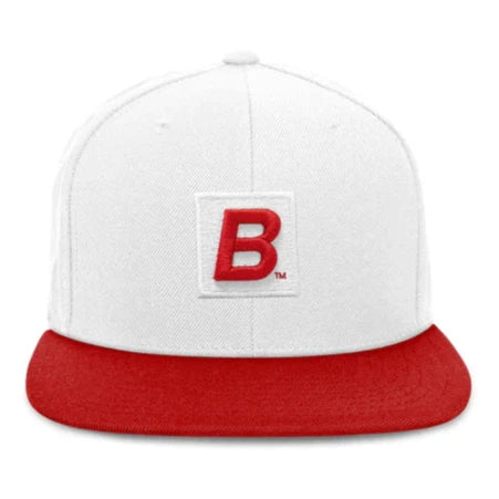 B White Box/Red Snapback Hat