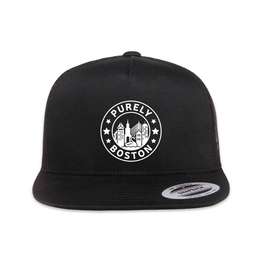 Purely Boston Logo Black Trucker Hat