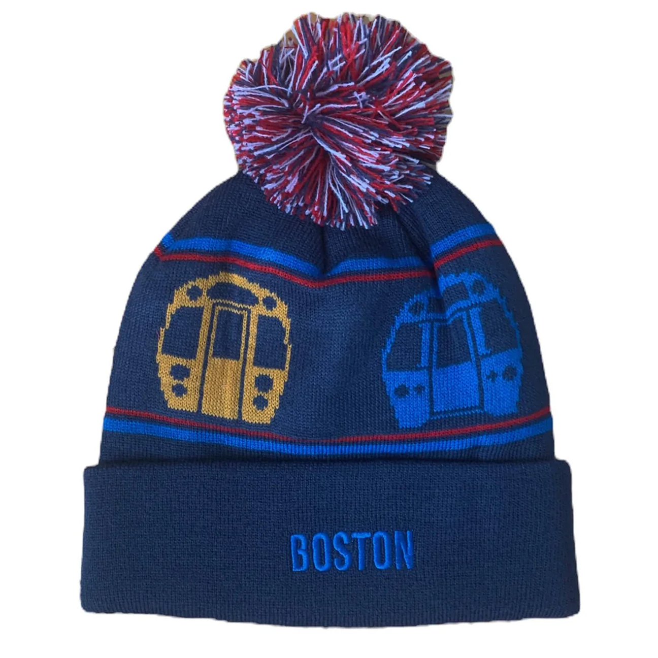 MBTA Boston Winter Pom Pom Hat